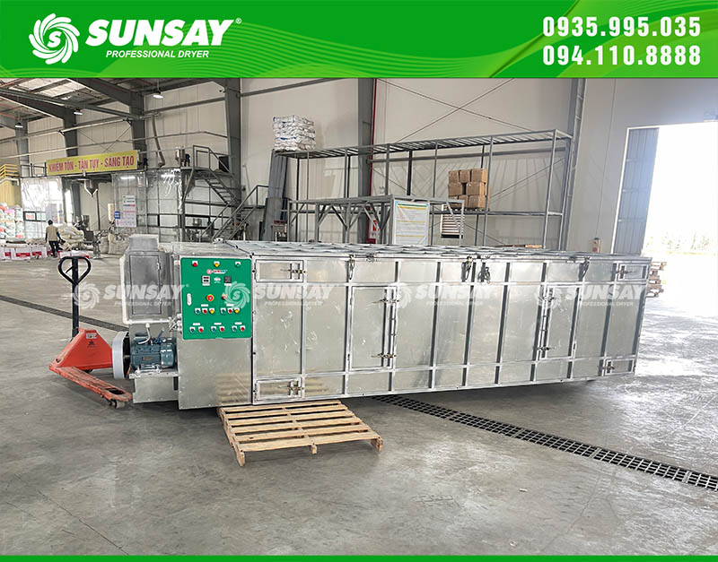 Cung cấp máy sấy vĩ ngang 2 tấn đến Thanh Hoá sấy thuốc diệt chuột sinh học ( hạt ngũ cốc tẩm thuốc diệt chuột bên ngoài)